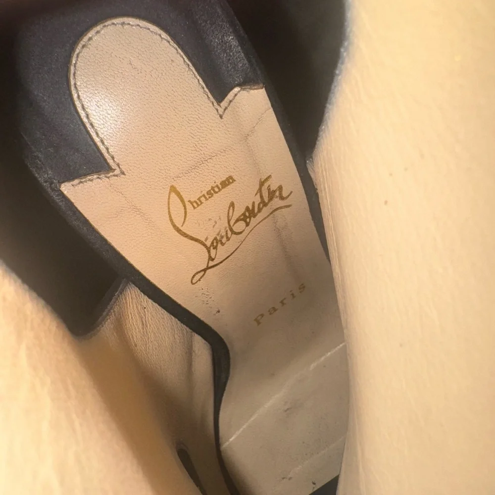 🔥AUTHENTIC!!🔥Christian Louboutin Elegant Black Open-Toe Lace-Up Boots - Picture 5 of 5